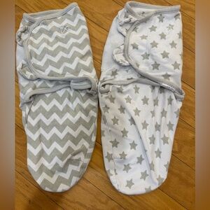 Swaddle Me Velcro Swaddles – Gray Chevron & Stars – Small/Medium